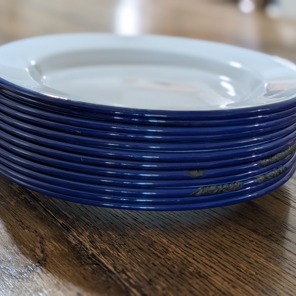 Blue and White Dinner Plate Set